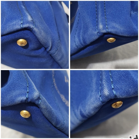 Auth Prada Canapa Blue Tote Bag - Picture 12 of 13
